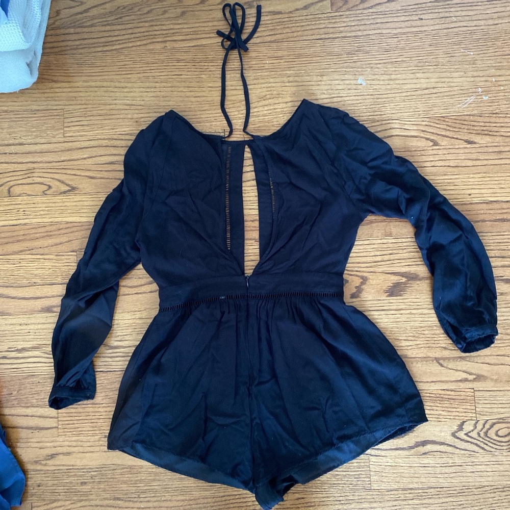 Black formal romper